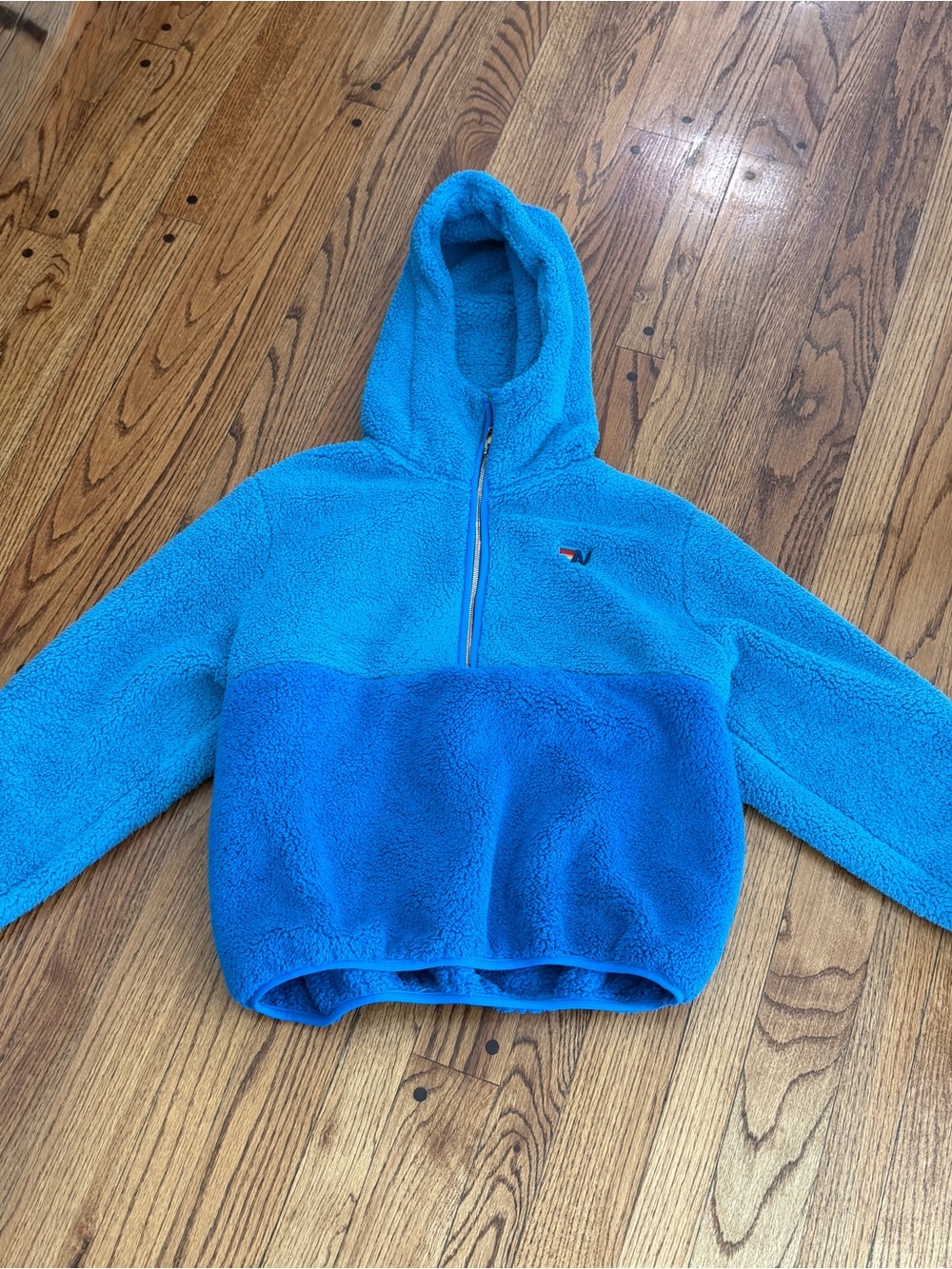 Aviator Nation Bright Blue Sherpa Half-Zip Hoodie